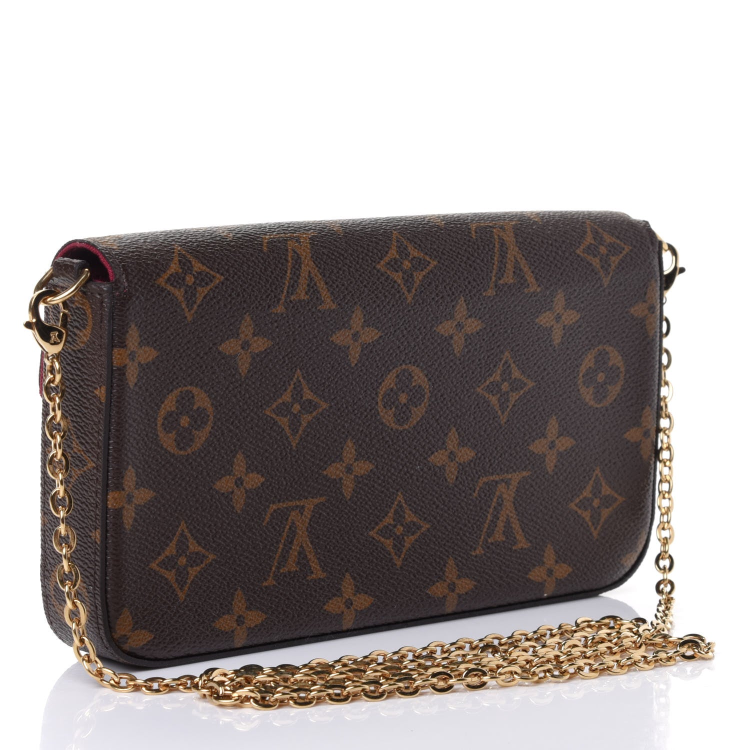 Louis Vuitton Monogram Pochette Felicie Chain Wallet Fuchsia 2 of 6
