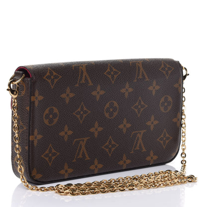 Louis Vuitton Monogram Pochette Felicie Chain Wallet Fuchsia 2 of 6