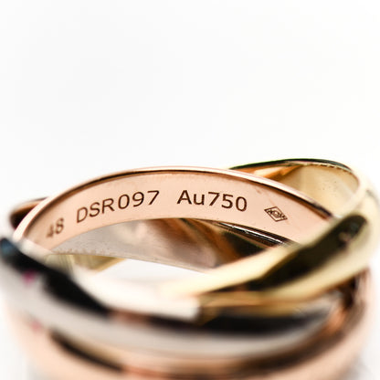 Cartier 18K Pink Yellow White Gold Classic Trinity Ring 48 4.5 5 of 5