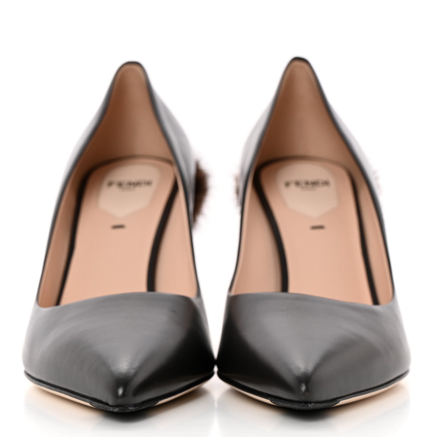 Fendi Calfskin Mink Fur Duo Decollete Pumps 36 Ebano Scan Brown 2 of 9
