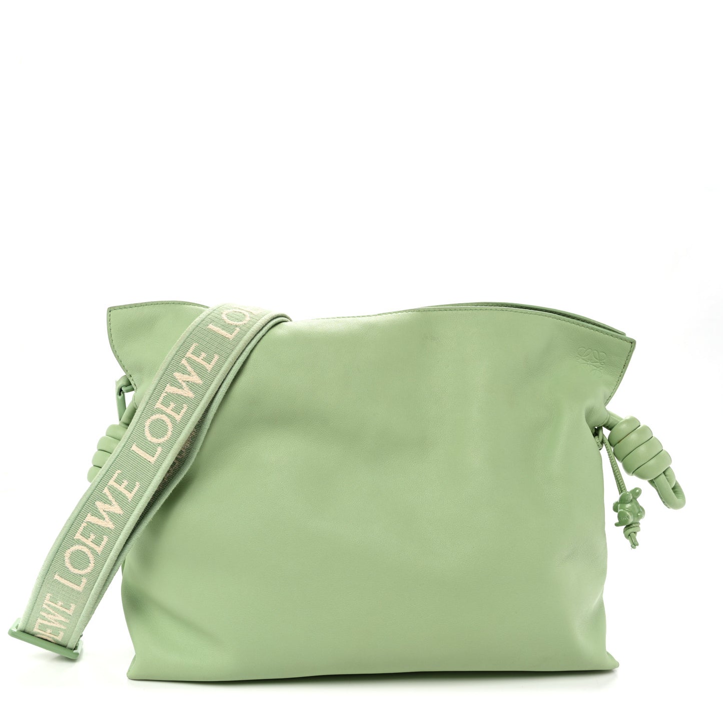Nappa Calfskin Flamenco Knot Clutch Green