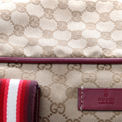 Gucci GG Monogram Web Medium Collapsable Carry On Duffle Beige Red 13 of 13