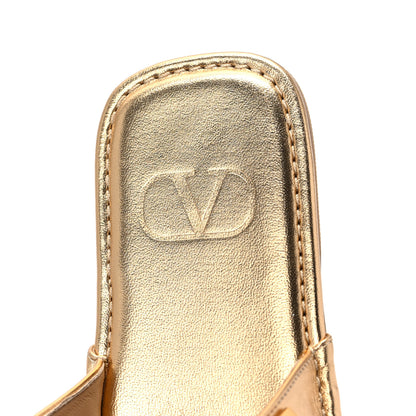 Valentino Garavani Metallic Nappa Roman Stud Slippers 38.5 Antique Brass 7 of 8