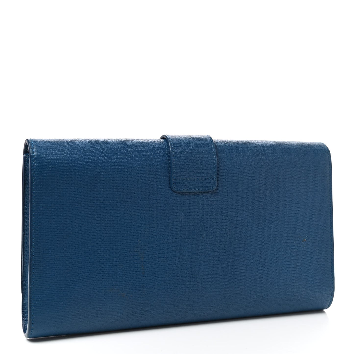 Textured Calfskin Classic Y Ligne Clutch Blue