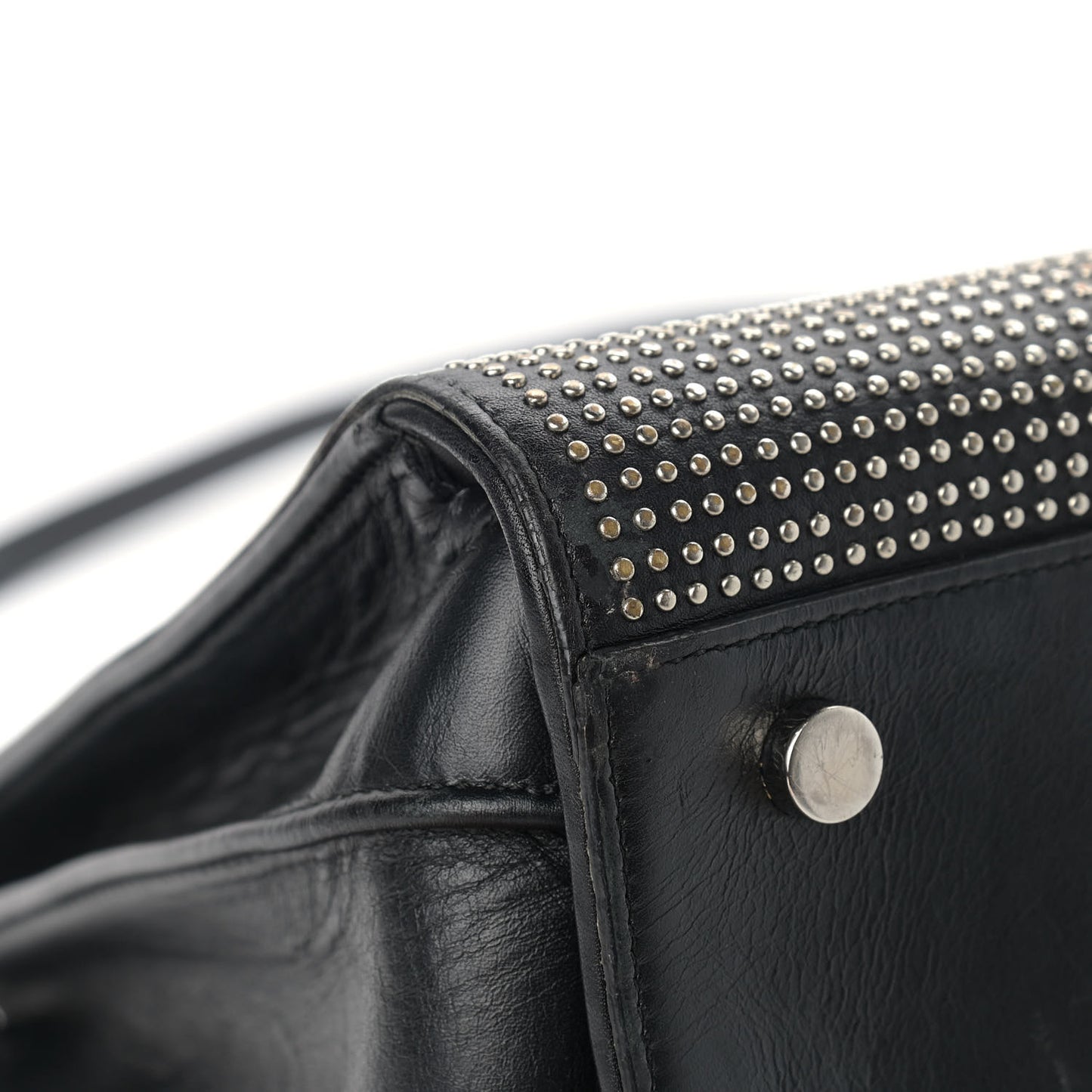 Calfskin Studded Small Sac De Jour Black