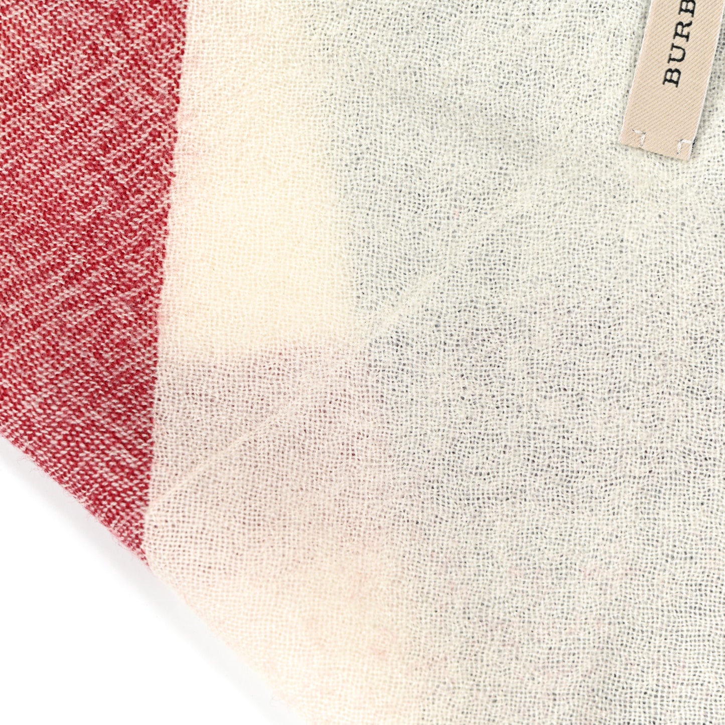 Merino Wool House Check Square Scarf Ivory