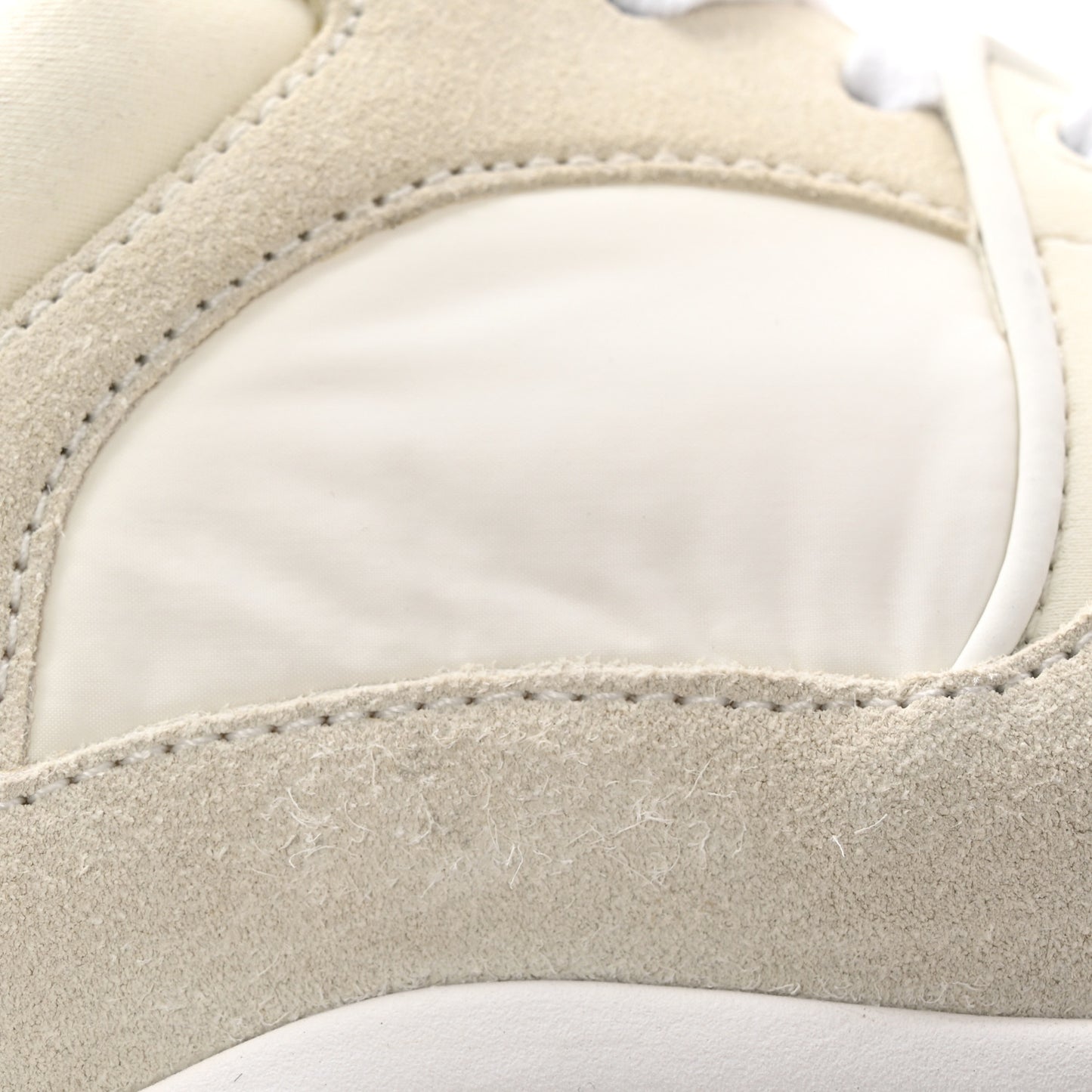Suede Calfskin Fabric CC Sneakers 38.5 White