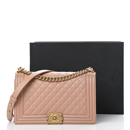 Chanel Caviar Quilted New Medium Boy Flap Beige 13 of 13