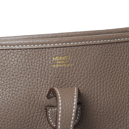 Hermes Taurillon Clemence Evelyne III PM Etoupe 6 of 11