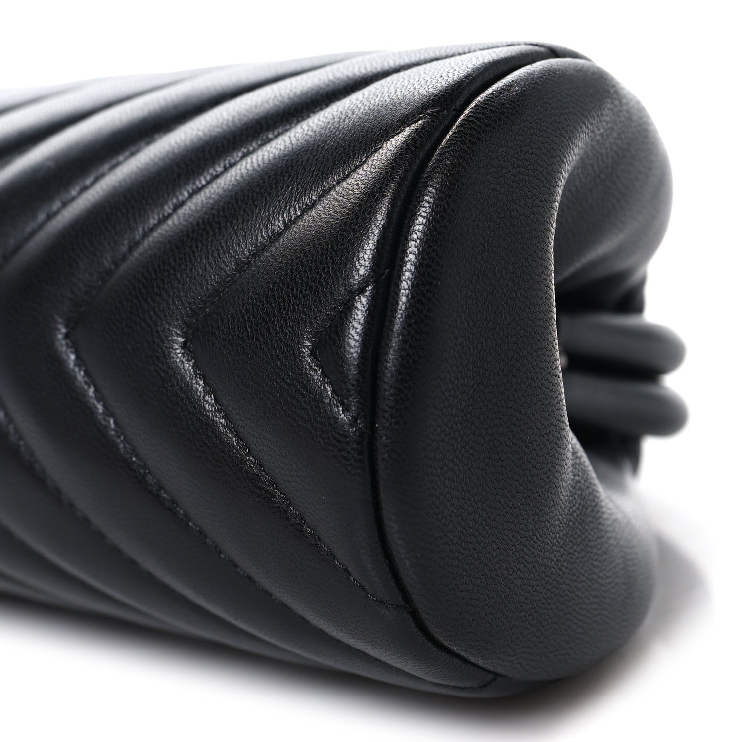 Chanel Lambskin Chevron Quilted Timeless Clutch So Black 10 of 11