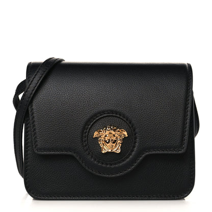Versace Grained Calfskin Medusa Shoulder Bag Black 1 of 7