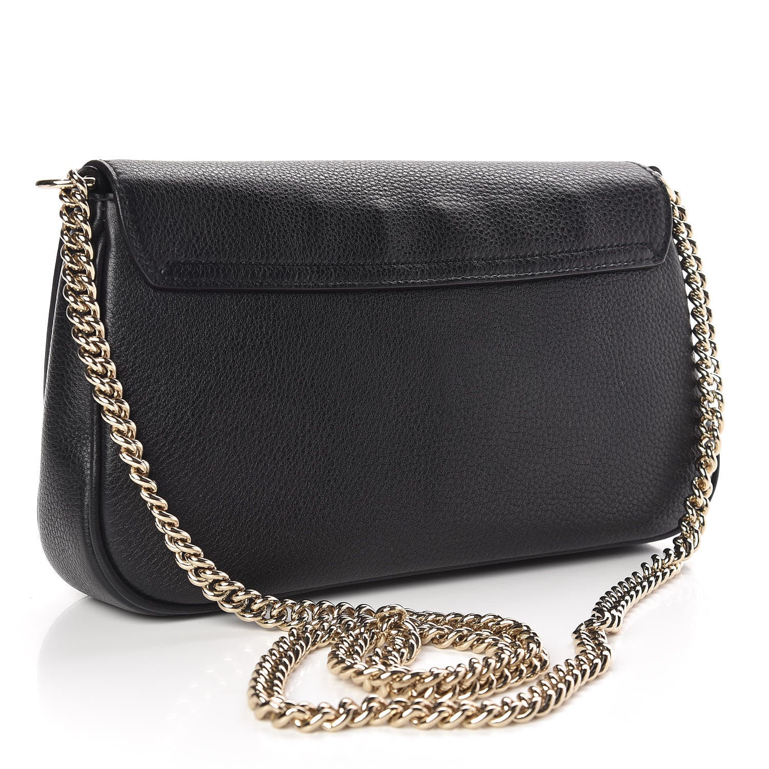 Gucci Pebbled Calfskin Medium Soho Flap Crossbody Black 3 of 9