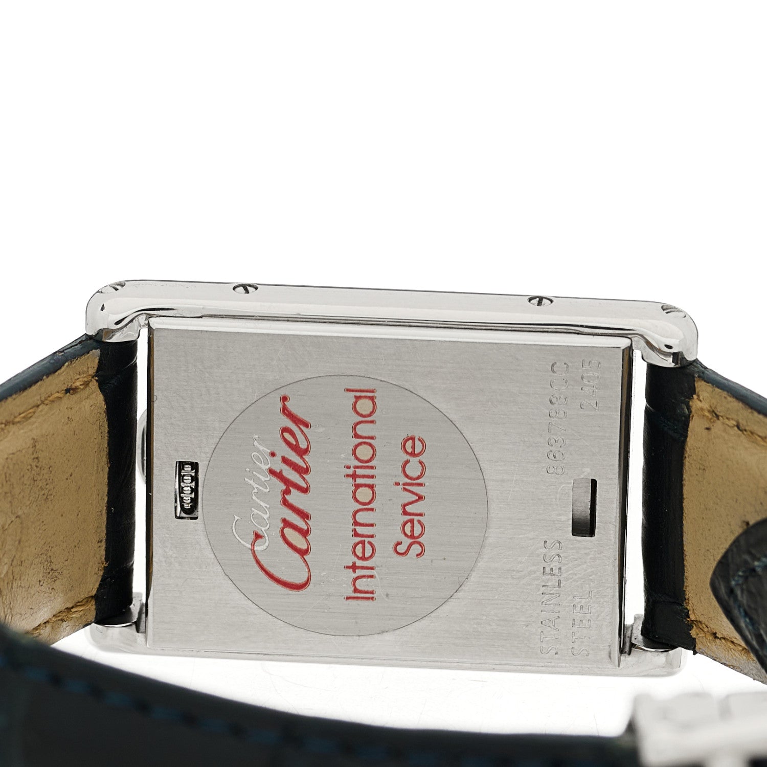 Cartier Stainless Steel Alligator 24mm Tank Basculante Quartz Watch 5 of 5