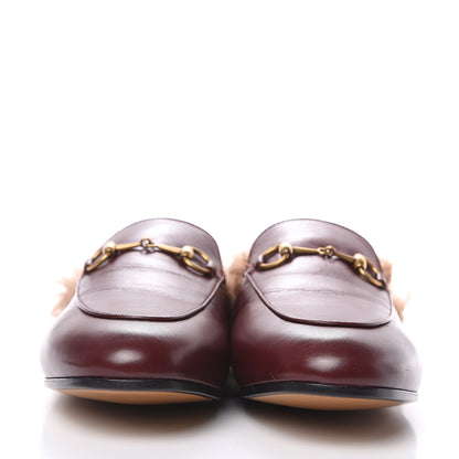 Gucci Malaga Kid Fur Womens Princetown Slippers 38.5 Vintage Bordeaux 2 of 10