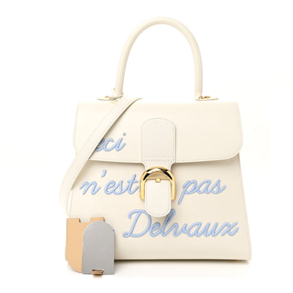 Delvaux Calfskin MM L'Humour Brillant Satchel Ivory Azure 3 of 13