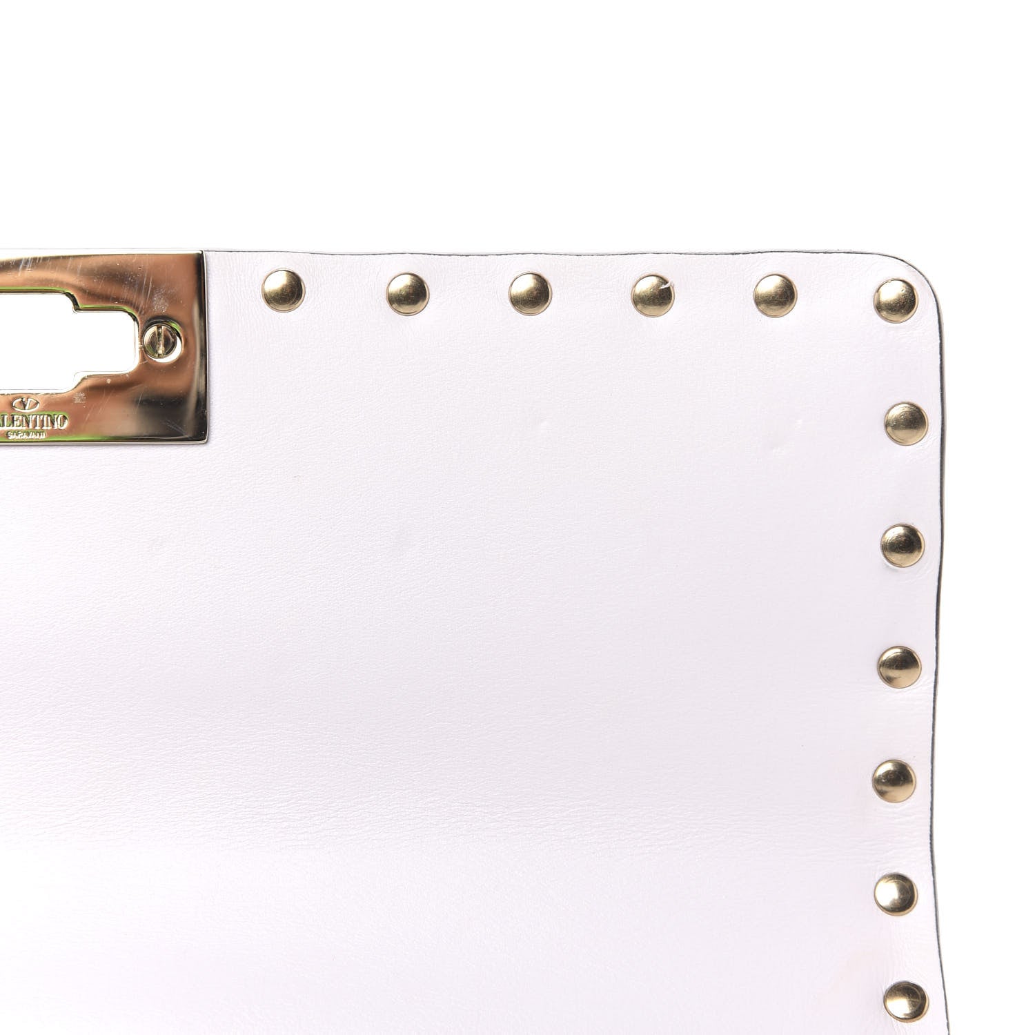 Valentino Garavani Lambskin VLTN Print Medium Rockstud Spike Shoulder Bag Optic White Black 10 of 12
