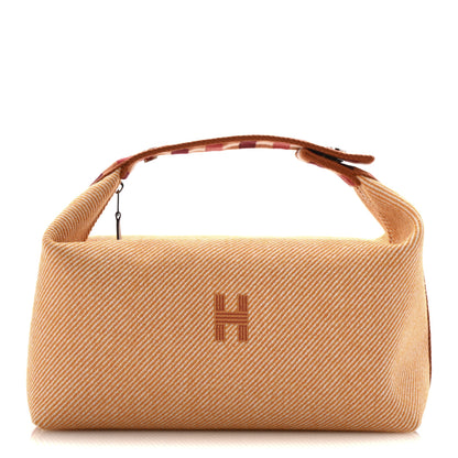 Hermes Merino Wool Large Au Carre Bride-A-Brac Pouch Fauve 1 of 7