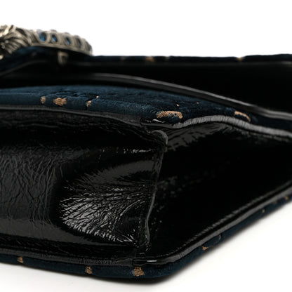Gucci Velvet Skipper Crystal GG Monogram Small Dionysus Shoulder Bag Blue Beige Black 10 of 11