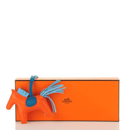 Hermes Milo Lambskin Grigri Rodeo Horse Bag Charm PM Feu Celeste Bleu Izmir 5 of 5
