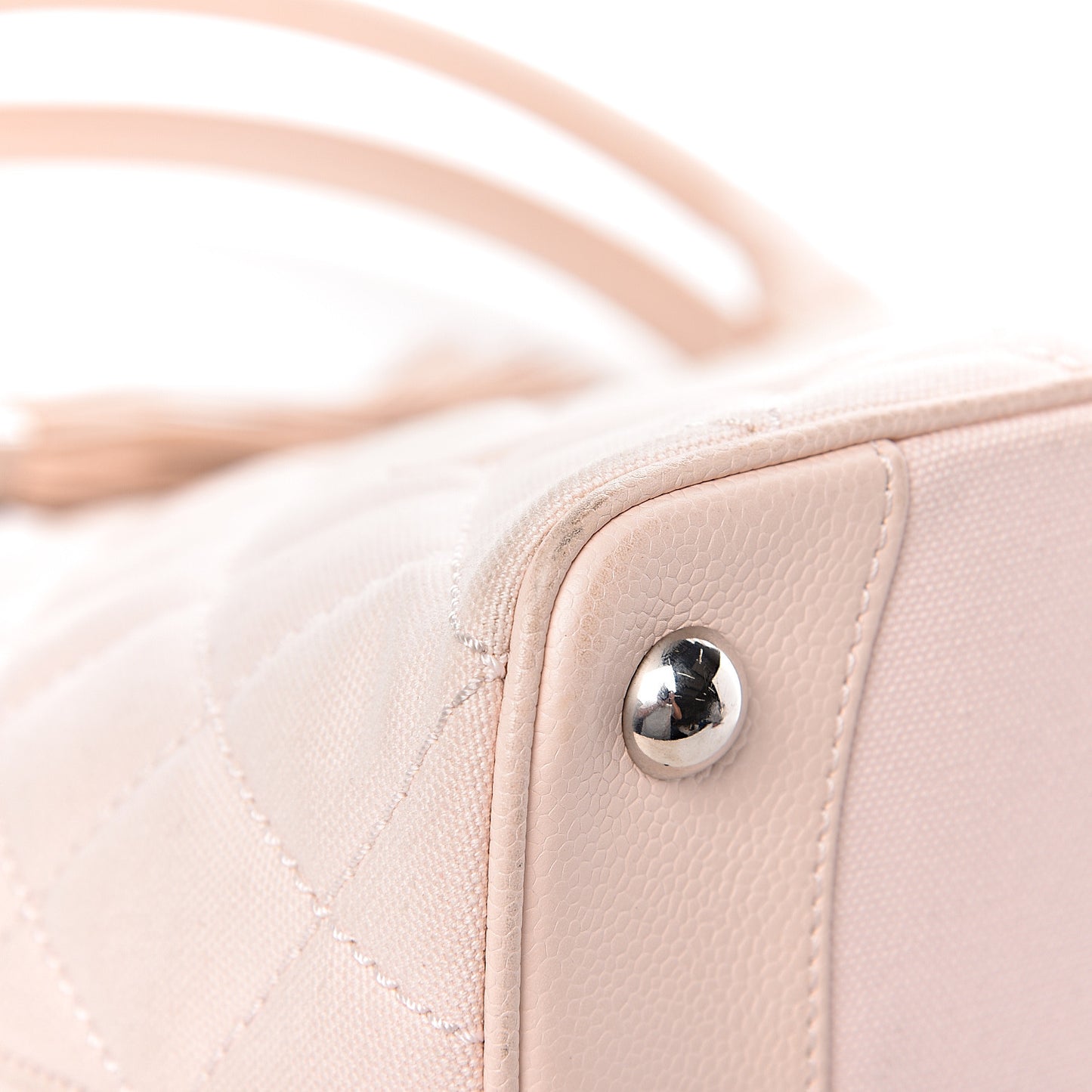 Canvas Quilted Medallion Tote Light Pink