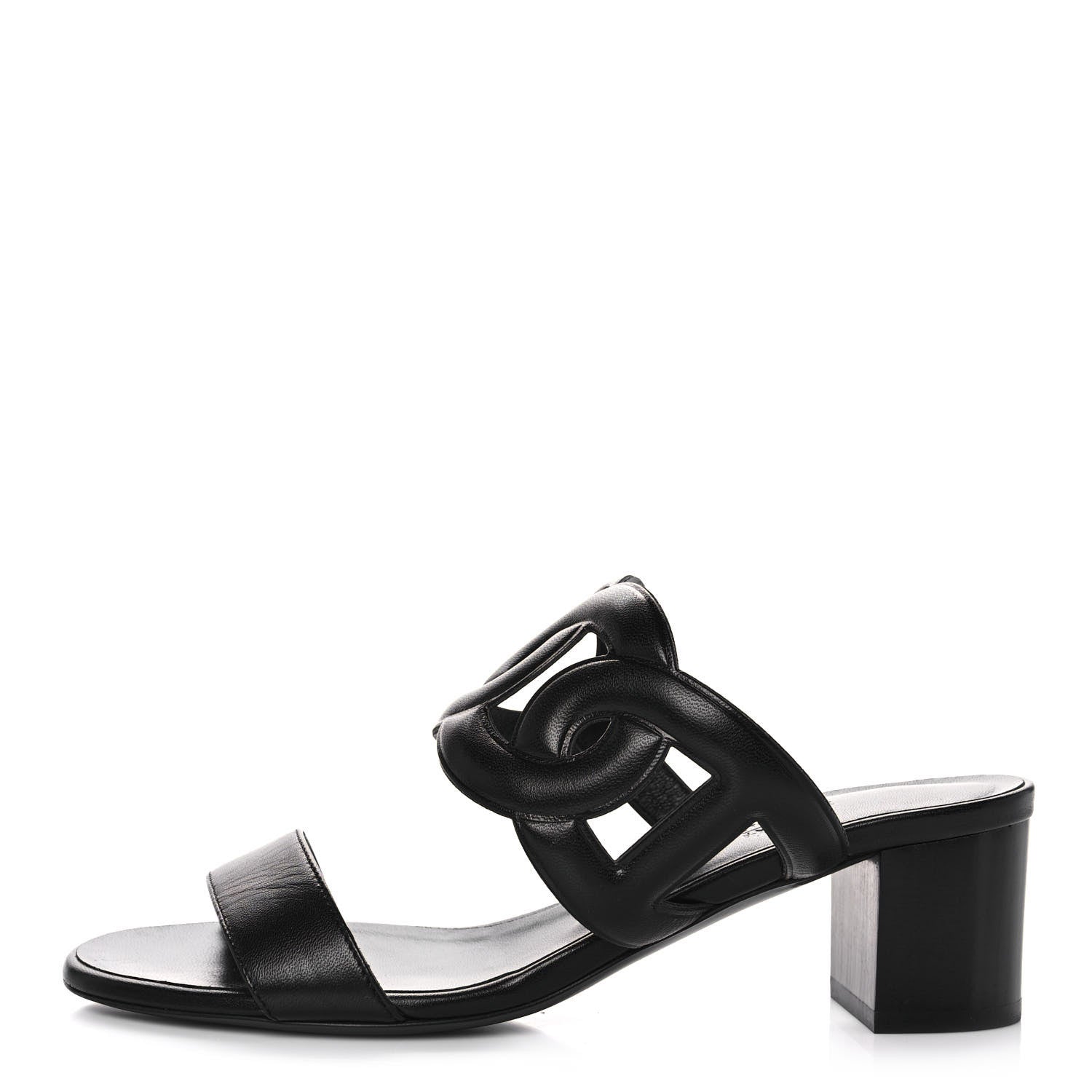 Hermes Nappa Bikini Sandals 36 Black 1 of 8
