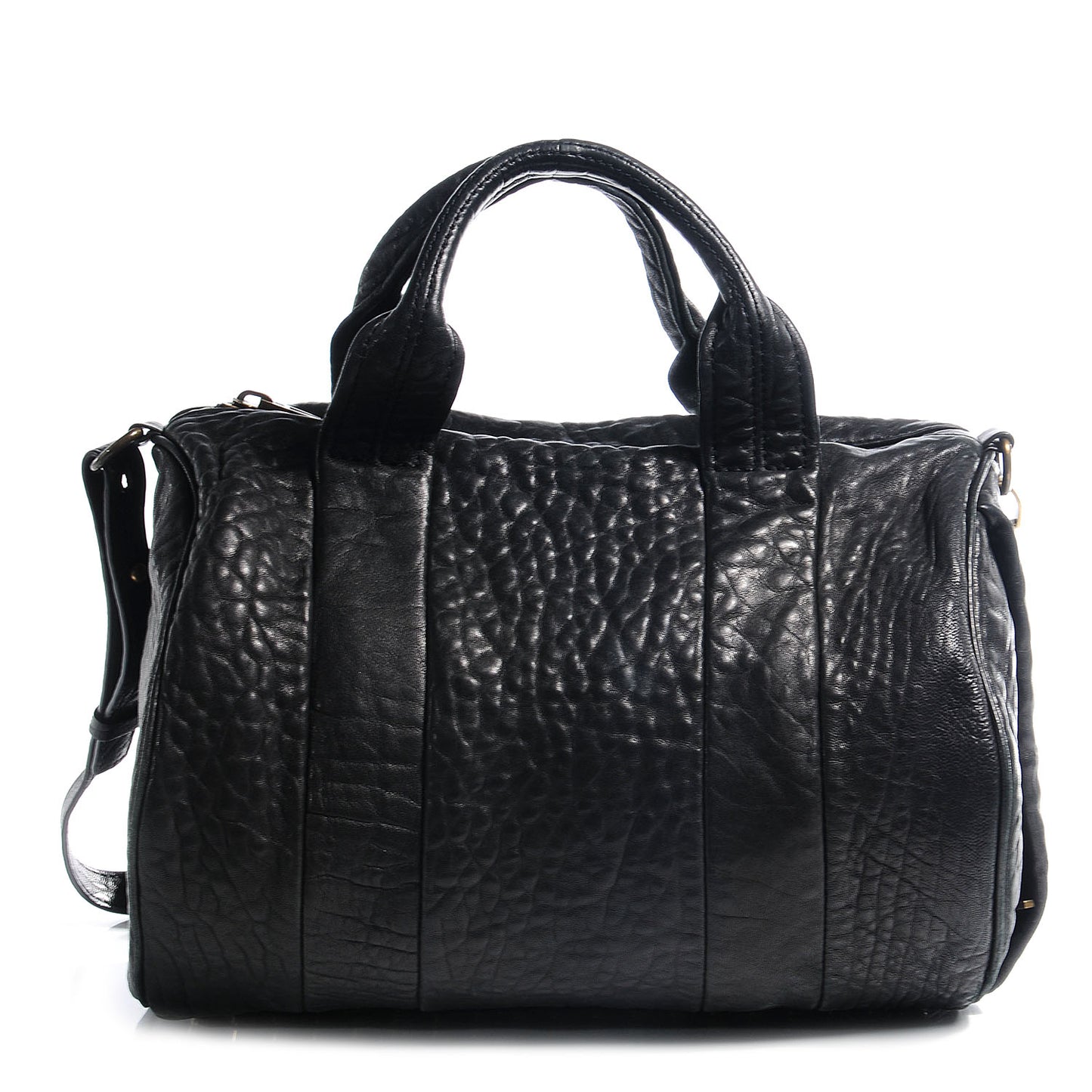 Leather Rocco Duffel Black With Antique Brass Hardware