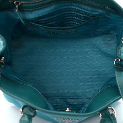 Prada Tessuto Nylon Soft Calf Small Tote Blue 5 of 10
