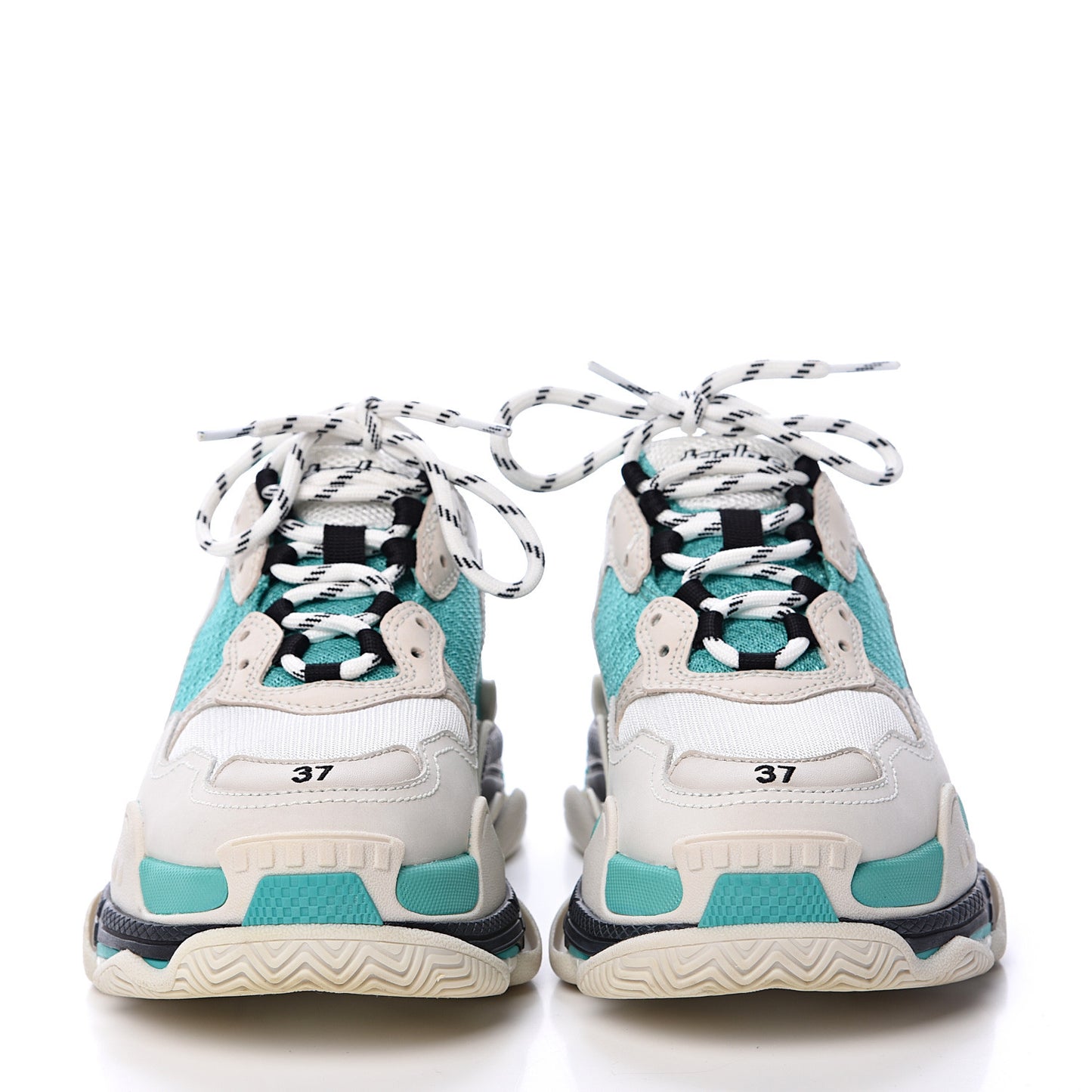 Fabric Mesh Womens Triple S Sneakers 37 White Green Grye