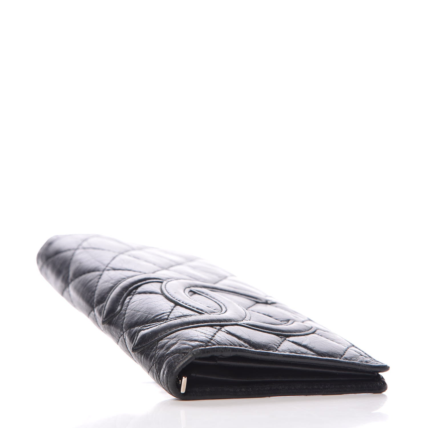 Chanel Aged Calfskin Quilted Cambon Yen Wallet Black 4 of 15