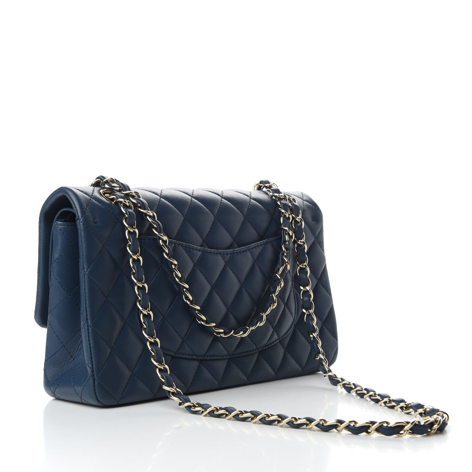 Chanel Lambskin Quilted Medium Double Flap Blue 3 of 9