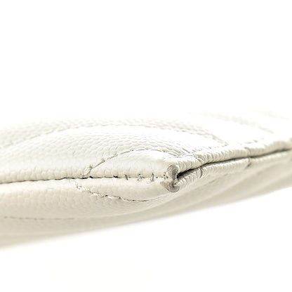 Saint Laurent Grain De Poudre Chevron Monogram Bill Pouch Crema Soft 10 of 13