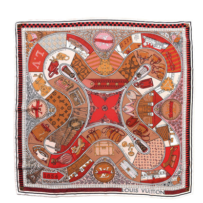 Louis Vuitton Silk Jeu De Louis Square Scarf Beige 3 of 7