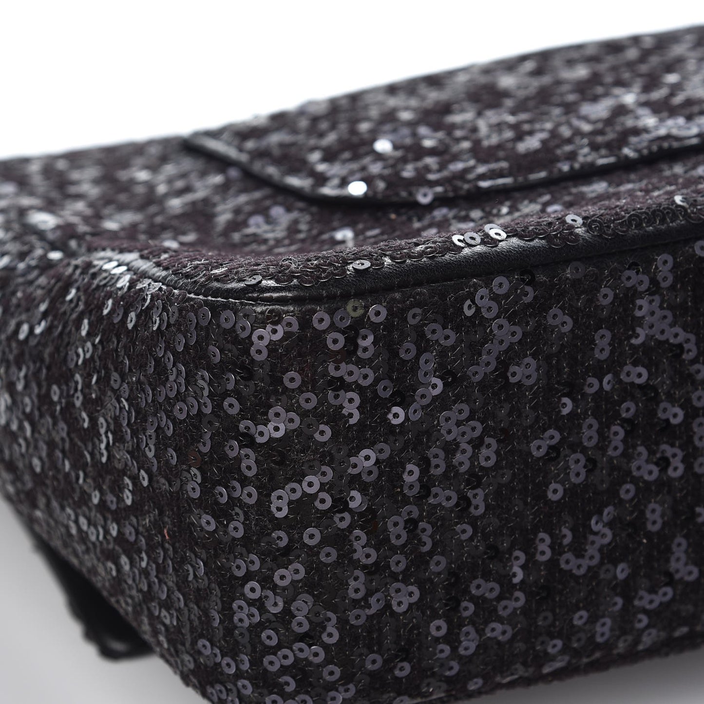 Sequin Lambskin Jumbo Moonlight on Water Flap Black