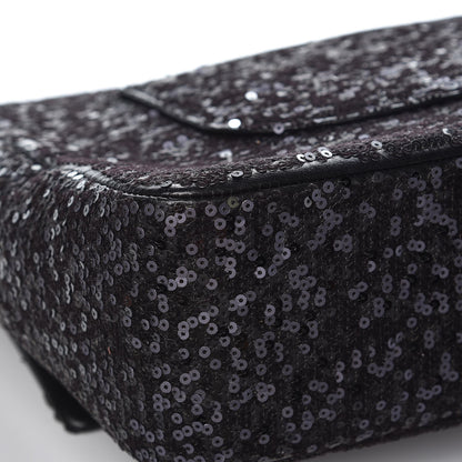 Chanel Sequin Lambskin Jumbo Moonlight on Water Flap Black 11 of 12