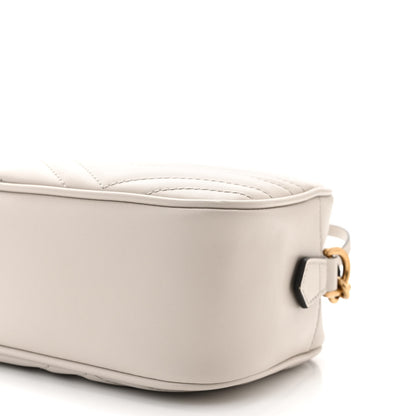 Gucci Calfskin Matelasse Small GG Marmont Chain Shoulder Bag Light Grey 10 of 11