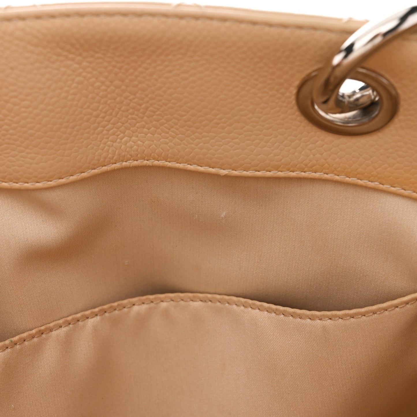 Caviar Quilted Grand Shopping Tote GST Beige Clair