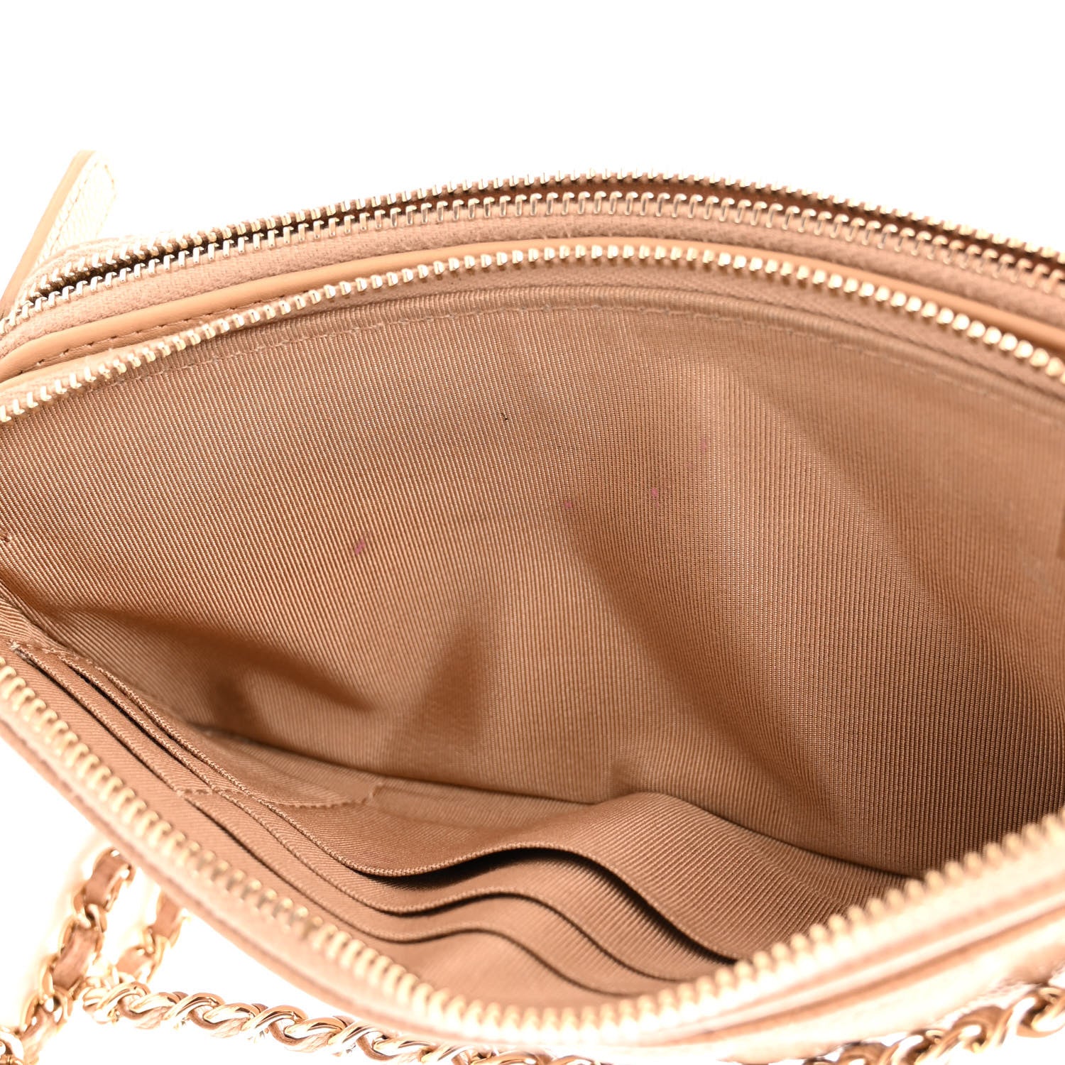 Chanel Caviar Quilted Small Clutch With Chain Beige 14 of 15