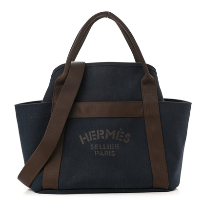 Hermes Canvas The Grooming Bag Bleu Navy Feu 1 of 13