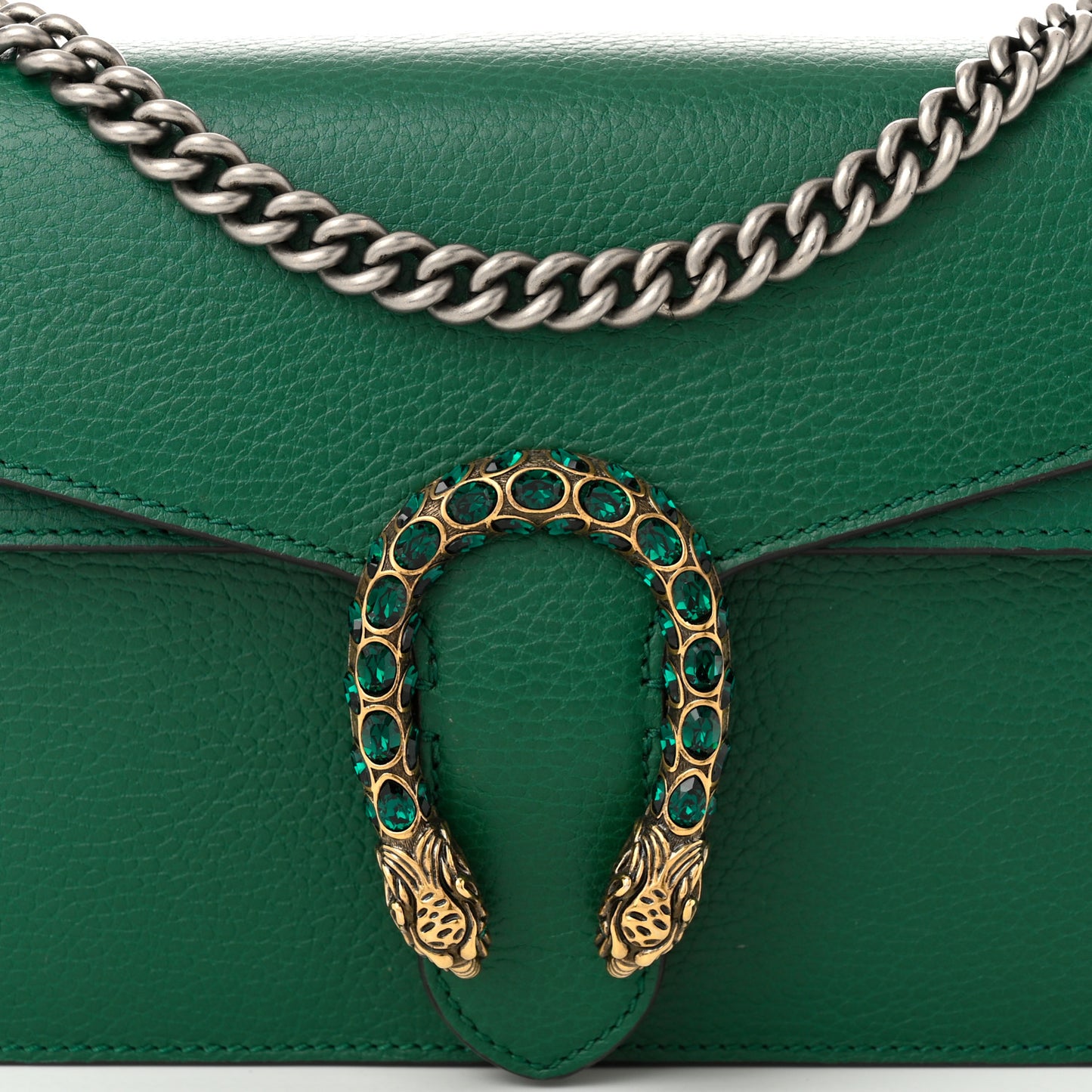Pebbled Calfskin Small Dionysus Shoulder Bag Emerald