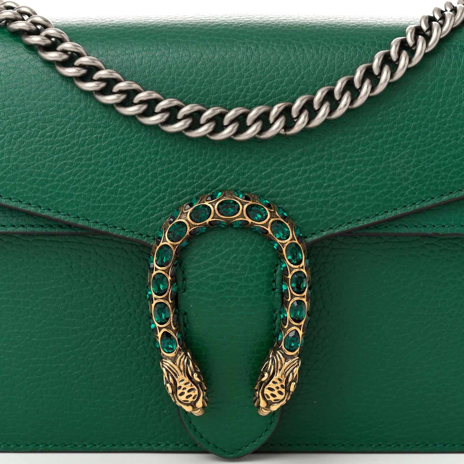 Gucci Pebbled Calfskin Small Dionysus Shoulder Bag Emerald 8 of 10