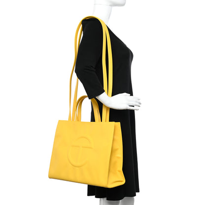 Telfar Vegan Leather Medium Shopping Bag Yellow 2 of 11