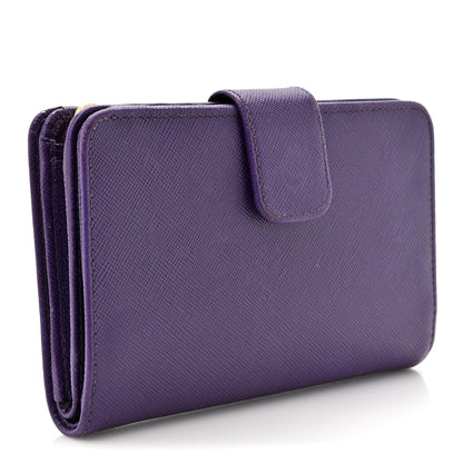 Prada Saffiano Metal Coin Purse Purple 3 of 15