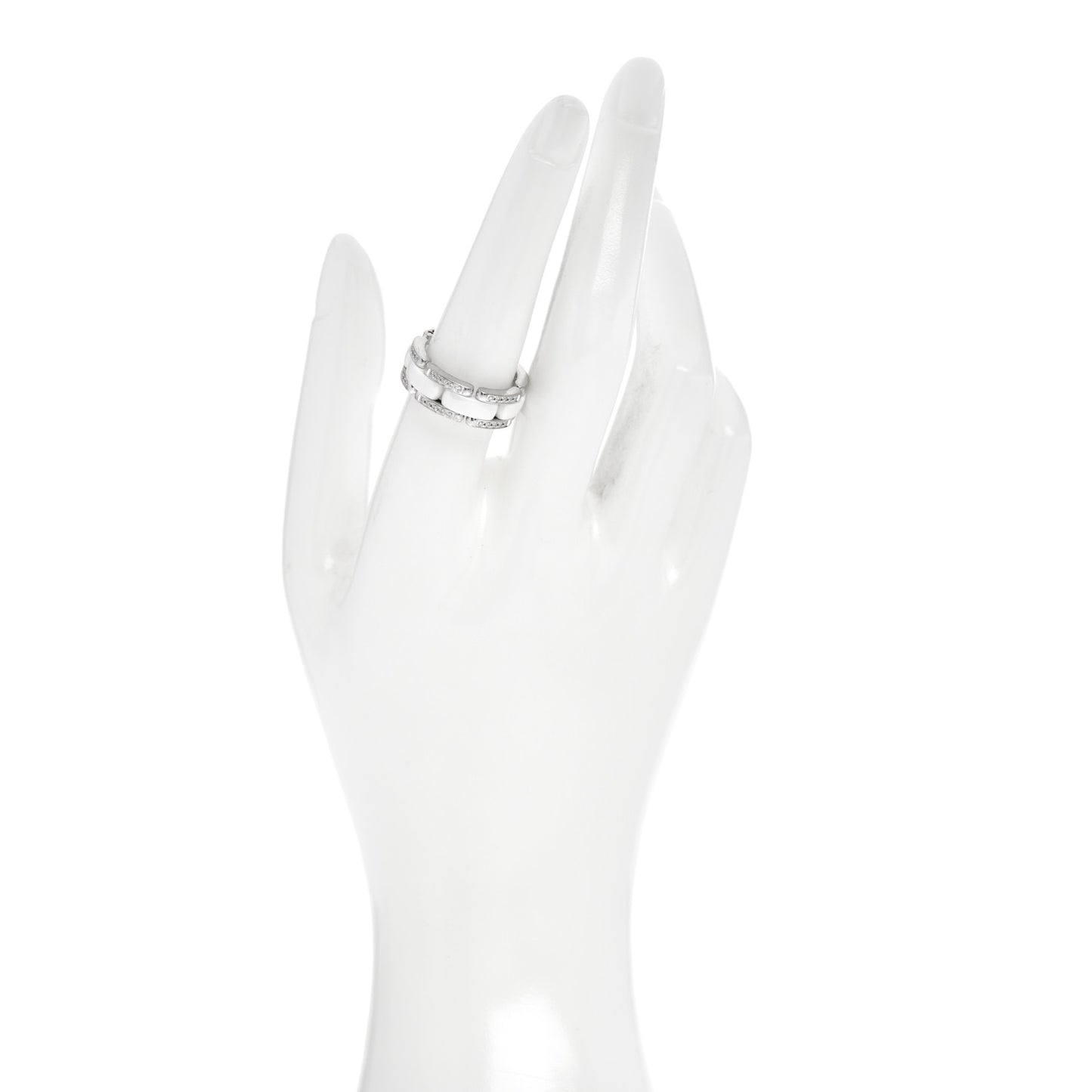 18K White Gold Ceramic Diamond Medium Ultra Ring White 53 6.5