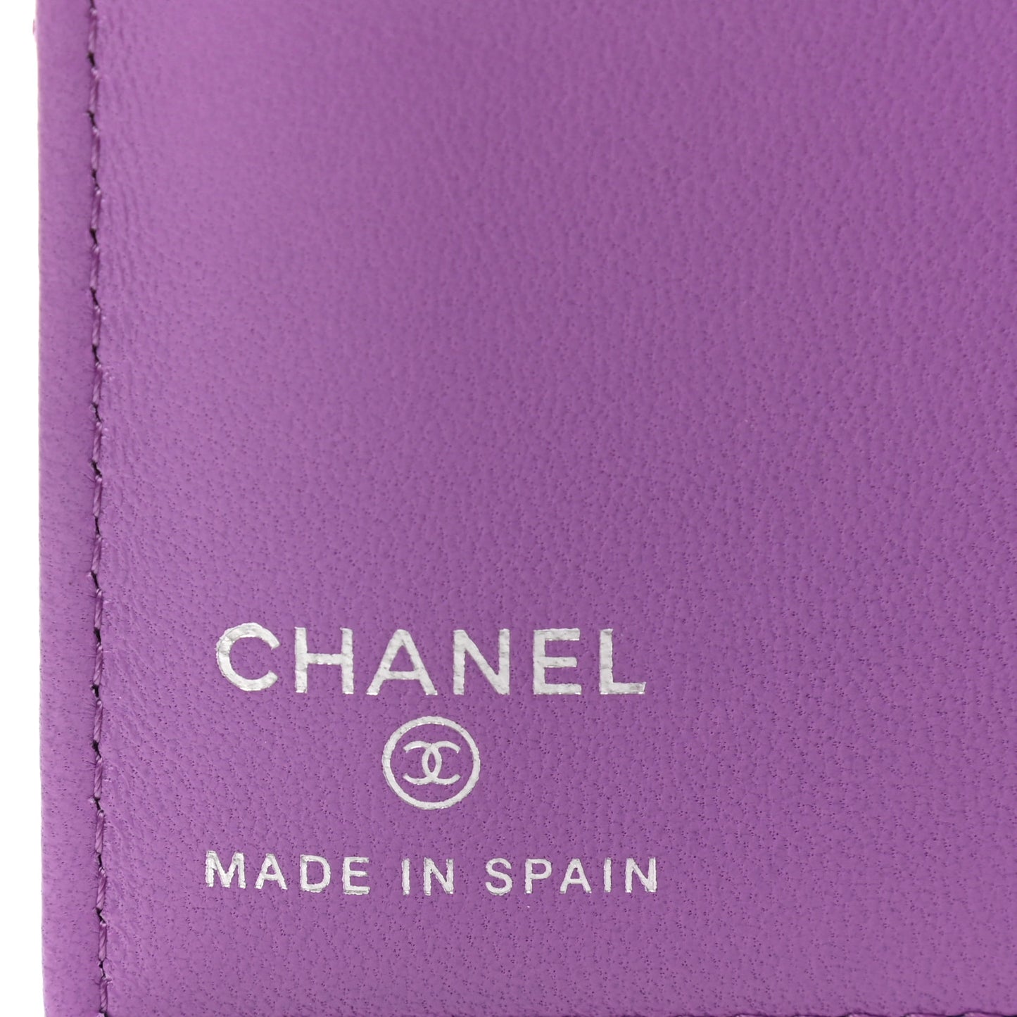 Lambskin Quilted Passport Holder Purple