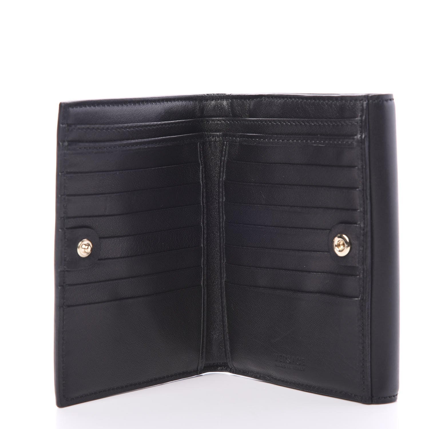 Versace Calfskin Medusa Compact Wallet Black 5 of 9