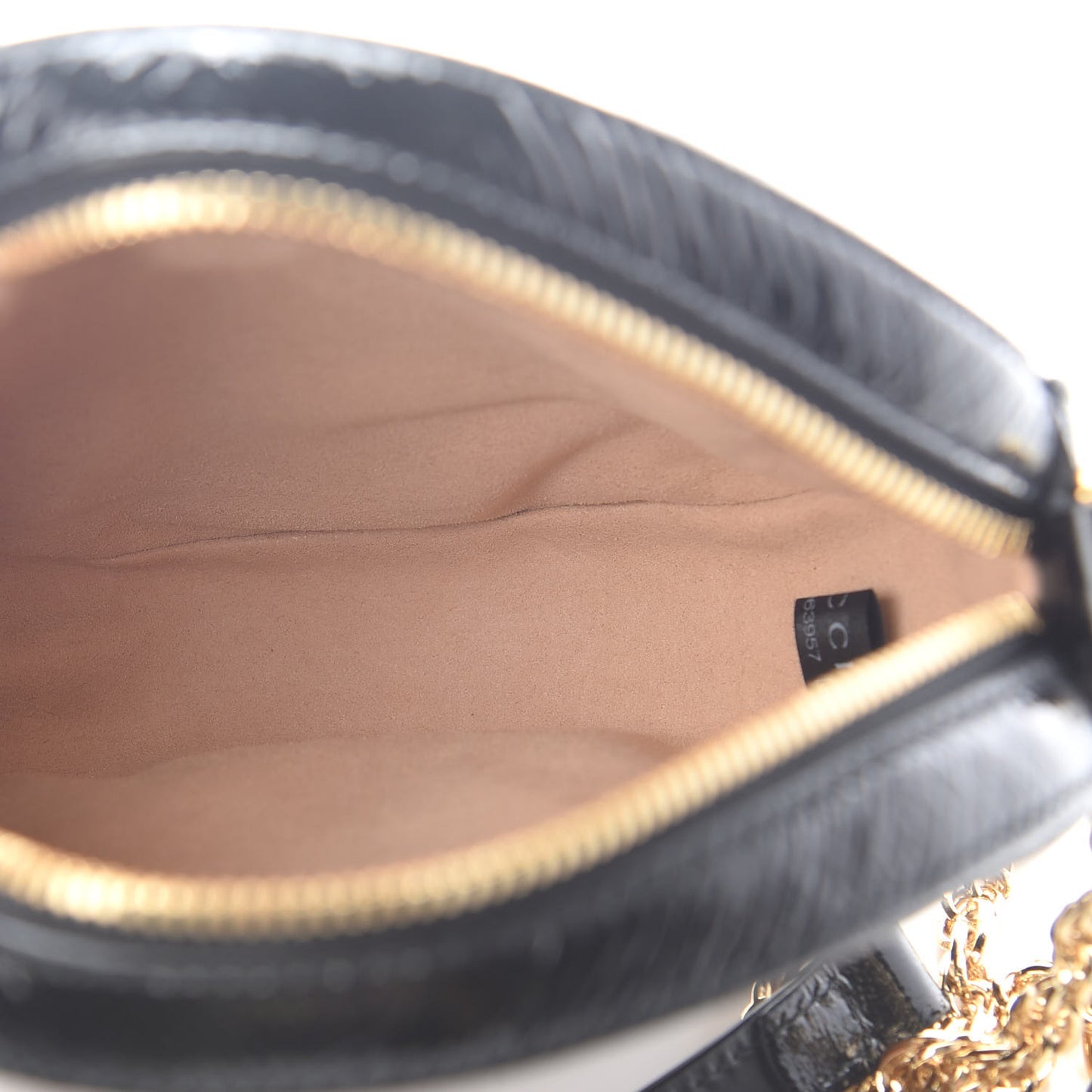 Suede Patent Web Mini Ophidia Round Shoulder Bag Nocciola Black