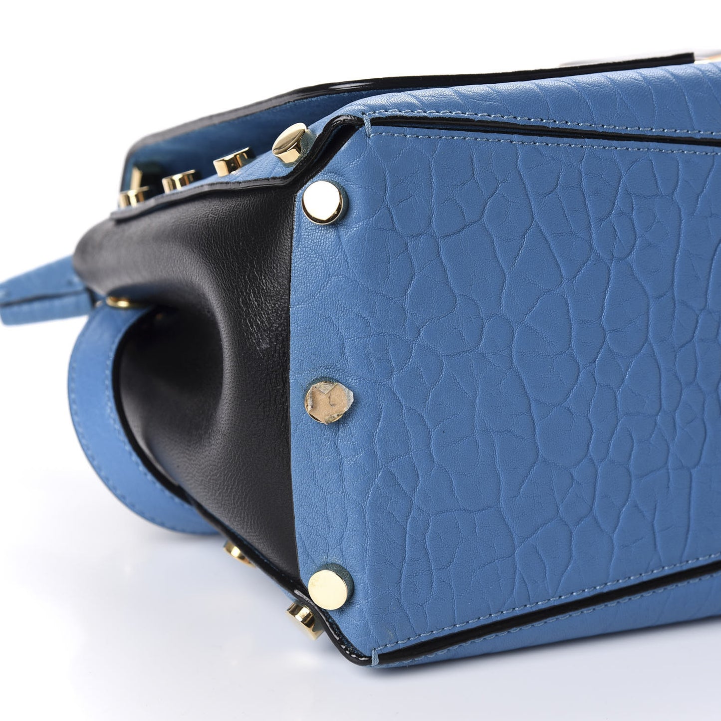 Grainy Calfskin Small Lockett Shoulder Bag Blue