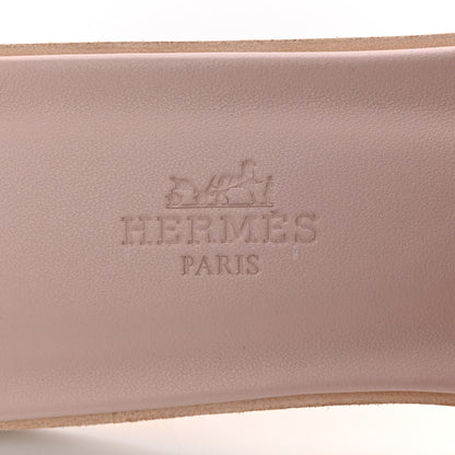 Hermes Epsom Oran Sandals 37 Rose Porcelaine 7 of 8