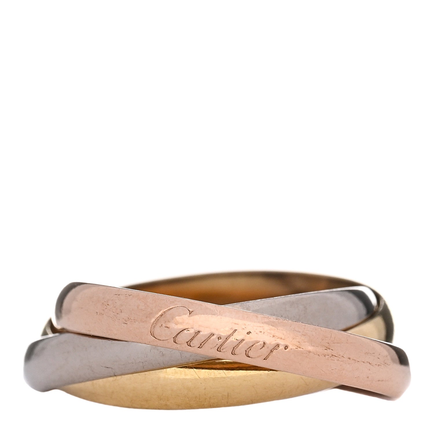 Cartier 18K Pink Yellow White Gold Small Trinity Ring 52 6 1 of 5