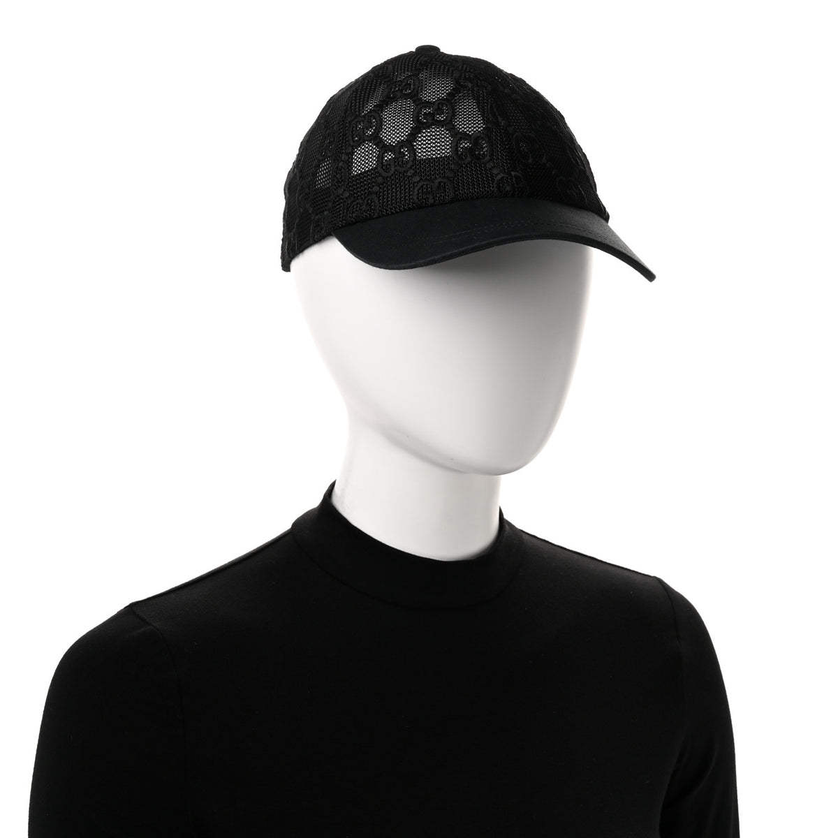 Mesh GG Monogram Shivali Baseball Hat S Black